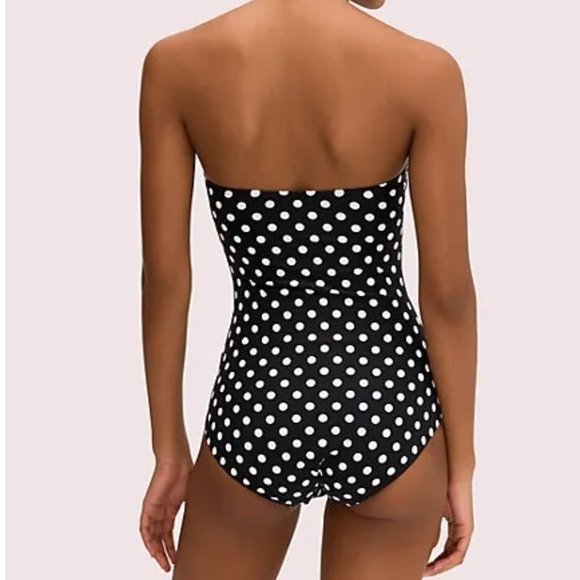 Kate Spade NY Strapless Polka Dot Print Swimsuit - Picture 2 of 7